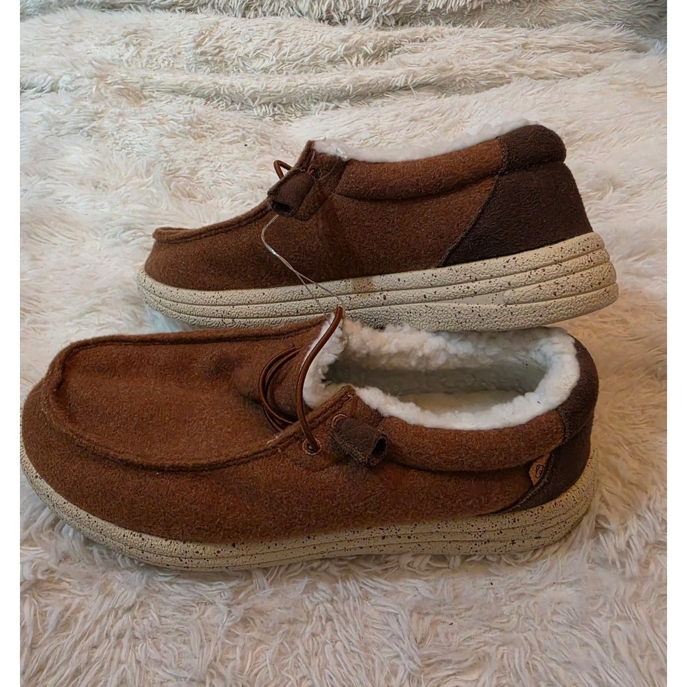 Lamo Samuel Chestnut Wool Deck Loafers Genuine Sheepskin Insole NWT Men's 9
